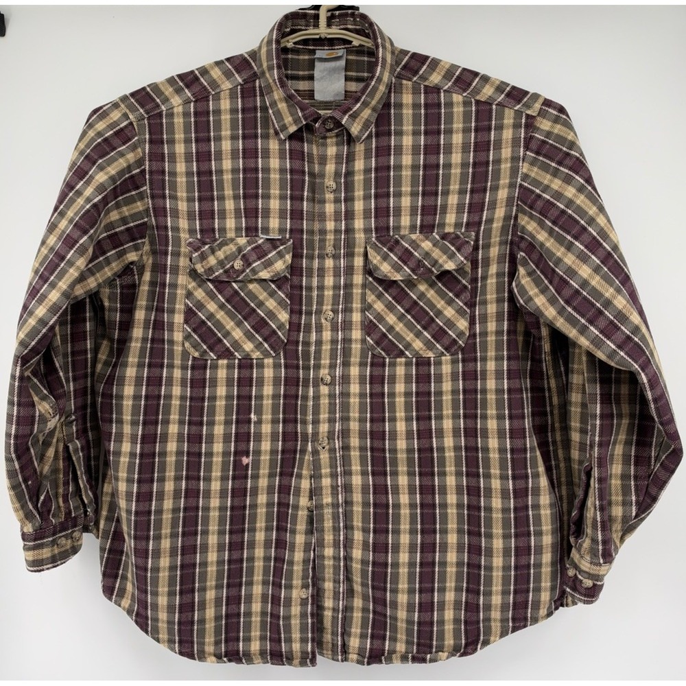 Carhartt Long Sleeve Heavy Flannel Long Sleeve Button Down Multicolored 2XL